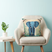 Blue Whimsical Baby Elephant, Kissen (Stuhl )