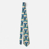 Blue Whimsical Baby Elephant, Krawatte (Rückseite)