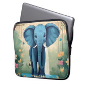 Blue Whimsical Baby Elephant, Laptopschutzhülle (Vorderseite Links)