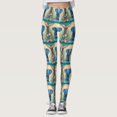 Blue Whimsical Baby Elephant, Leggings (Vorderseite)