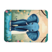 Blue Whimsical Baby Elephant, Magnet (Horizontal)