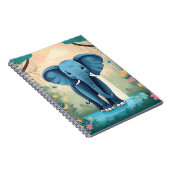 Blue Whimsical Baby Elephant, Notizblock (Rechte Seite)