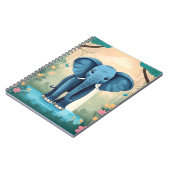 Blue Whimsical Baby Elephant, Notizblock (Linke Seite)