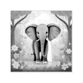 Blue Whimsical Baby Elephant, Permastempel (Design)
