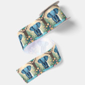 Blue Whimsical Baby Elephant, Satinband (Rückseite)