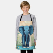 Blue Whimsical Baby Elephant, Schürze (Getragen)