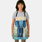 Blue Whimsical Baby Elephant, Schürze (Insitu)