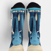 Blue Whimsical Baby Elephant, Socken (Oben)
