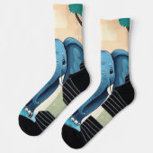 Blue Whimsical Baby Elephant, Socken (Links)