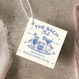 Blue Whimsical Beach Cocktail Junggeselinnen-Absch Geschenkanhänger