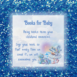Blue Whimsical Blueberry Gnome Books for Baby Mitteilungskarte