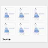 Blue Whimsical Chic Wedding Cake Sticker (Blatt)