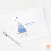 Blue Whimsical Chic Wedding Cake Sticker (Umschlag)