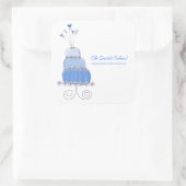 Blue Whimsical Chic Wedding Cake Sticker (Tasche)