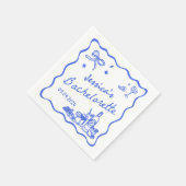 Blue Whimsical Cocktail Junggeselinnen-Abschied Serviette (Ecke)
