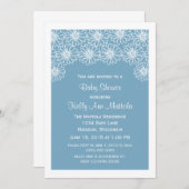 Blue Whimsical Daisies Baby Shower laden Einladung (Vorne/Hinten)