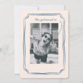 Blue Whimsical Funky Cheers Beers 30. Geburtstag Einladung (Rückseite)