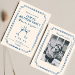 Blue Whimsical Funky Cheers Beers 30. Geburtstag Einladung<br><div class="desc">Hand Drawn Funky Cheers Biere 30. Geburtstag</div>