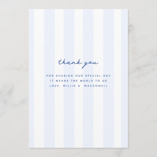 Blue Whimsical Hand Drawn Bow Wedding Menu Menükarte (Rückseite)