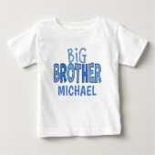 Blue Whimsical Niedlich Modern Brother Brother Bru Baby T-shirt (Vorderseite)