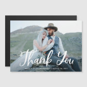 Blue Whimsy | Rustic Wedding Foto Vielen Dank Magnetkarte (Vorne/Hinten)