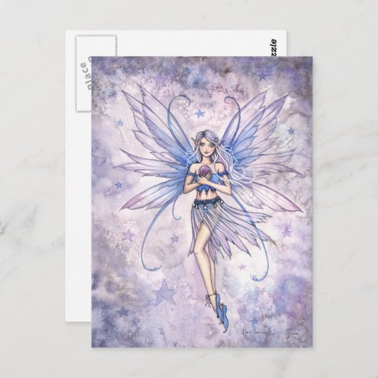 Blue Whisper Fairy Postcard Postkarte (Vorne/Hinten)