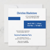 Blue & White 6 Foto Abschluss Einladung (Rückseite)