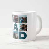 Blue & White 6 Foto Collage Vater Jumbo-Tasse (Vorderseite Rechts)