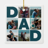 Blue & White 6 Foto Collage Vater Keramikornament (Rückseite)