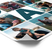 Blue & White 6 Foto Collage Vater Poster (Ecke)