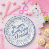 Blue/White 70th Random Number Pattern Pappteller (Party)