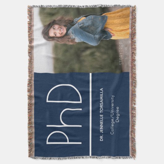 Blue White Abschluss Foto Decke (Vorderseite Vertikal)