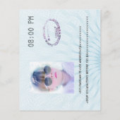 Blue & White Abschluss Passport Foto Einladung Flyer (Hinten)