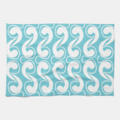 Blue White Abstrakte Kunst Geschirrtuch (Horizontal)