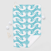 Blue White Abstrakte Kunst Golfhandtuch (Insitu)