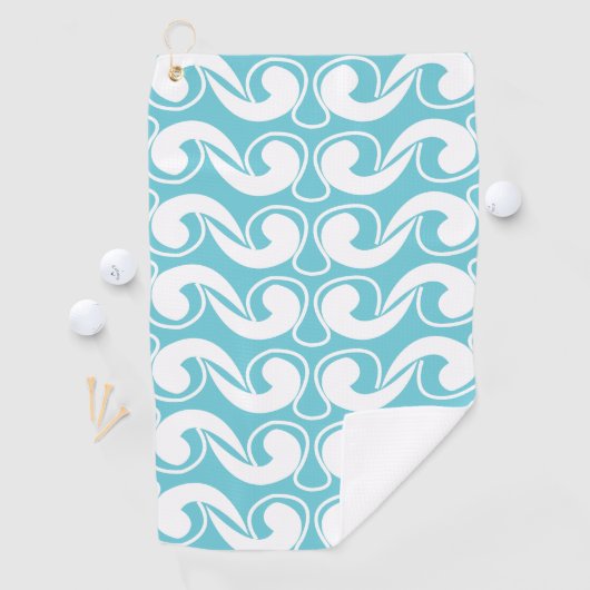 Blue White Abstrakte Kunst Golfhandtuch (Insitu)