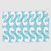 Blue White Abstrakte Kunst Golfhandtuch (Horizontal)