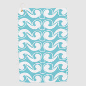 Blue White Abstrakte Kunst Golfhandtuch (Vorderseite)