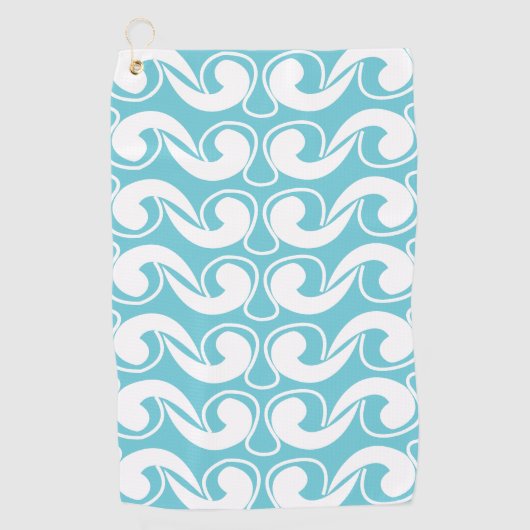 Blue White Abstrakte Kunst Golfhandtuch (Vorderseite)