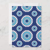 Blue & White African Wax Print Baby Dusche Einladung (Rückseite)