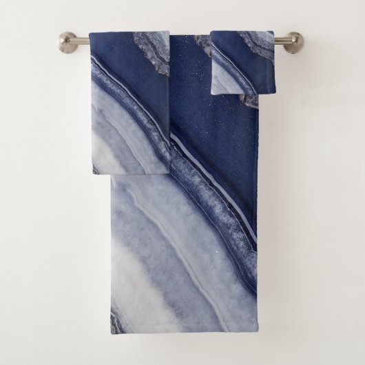 Blue White Agate Marble Badhandtuch Set (Insitu)