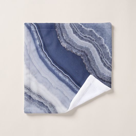 Blue White Agate Marble Badhandtuch Set (Waschlappen)