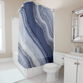 Blue White Agate Marble Duschvorhang (Beispiel)