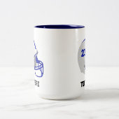 Blue & White American Football Helmet Zweifarbige Tasse (Mittel)
