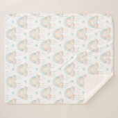 Blue White and Tan Clouds and Rainbows Baby Boy Sherpadecke (Vorderseite (Horizontal))