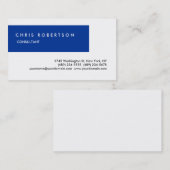 Blue White Attraktive Charming Business Card Visitenkarte (Vorne/Hinten)