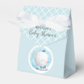 Blue & White Baby Boy Jungle Elephant Fevor Box Geschenkschachtel (Vorderseite)