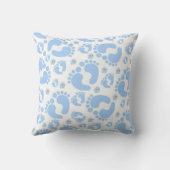 Blue & White Baby Feet Throw Kissen (Rückseite)