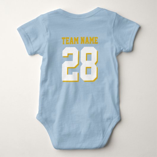 Blue White Baby Football Jersey Sports Romper Baby Strampler (Rückseite)