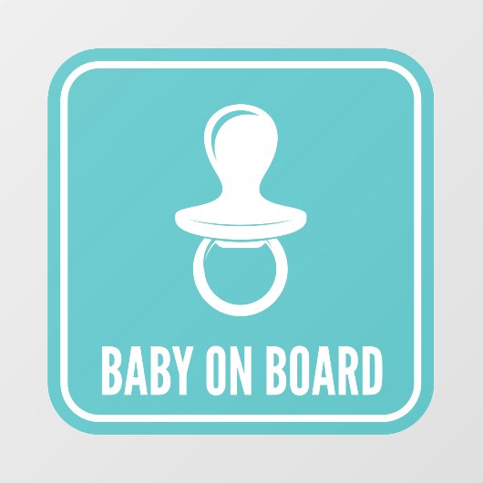 Blue White Baby On Board Car Window Decal Fensteraufkleber (Blatt)